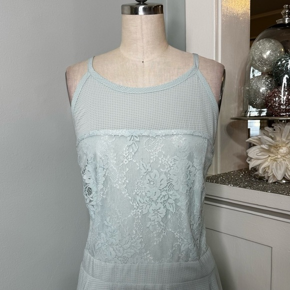 Torrid Lace & Chiffon Fit & Flare Halter Skater Dress Mint Green Size 26 - Picture 4 of 12